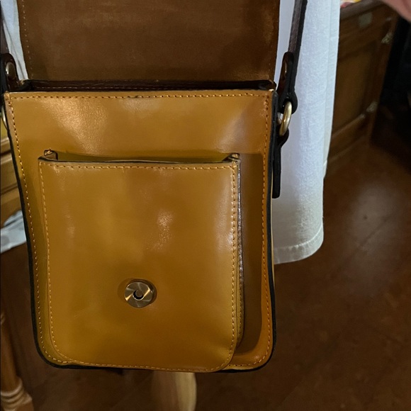 Patricia Nash Yellow and Brown Crossbody Bag - Picture 2 of 6